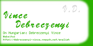 vince debreczenyi business card